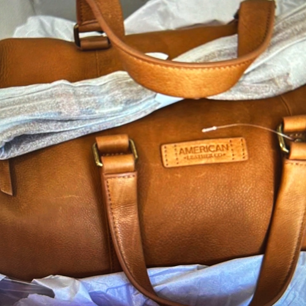 American leather weekend bag